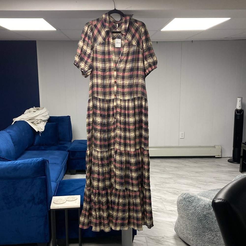 Free people Plaid Maxi Dress/duster